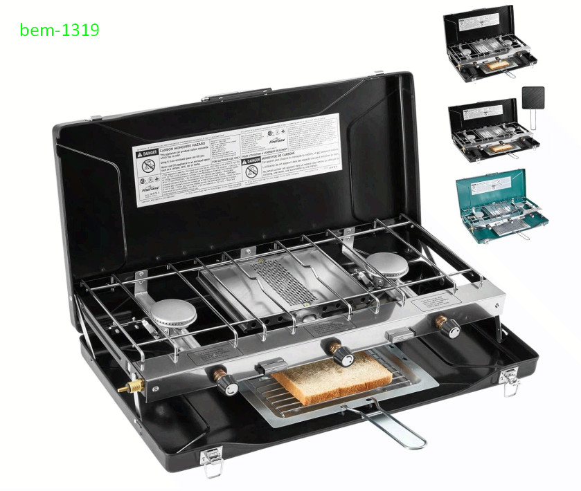 Portable 3-Burner Propane Camping Stove w/ Ignition, 20400 BTU