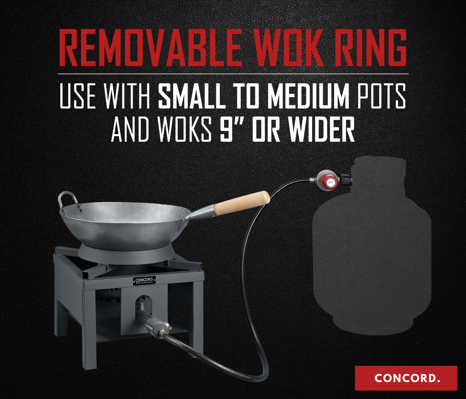 CONCORD Professional 13″ Single Cyclone Wok Burner with Stand