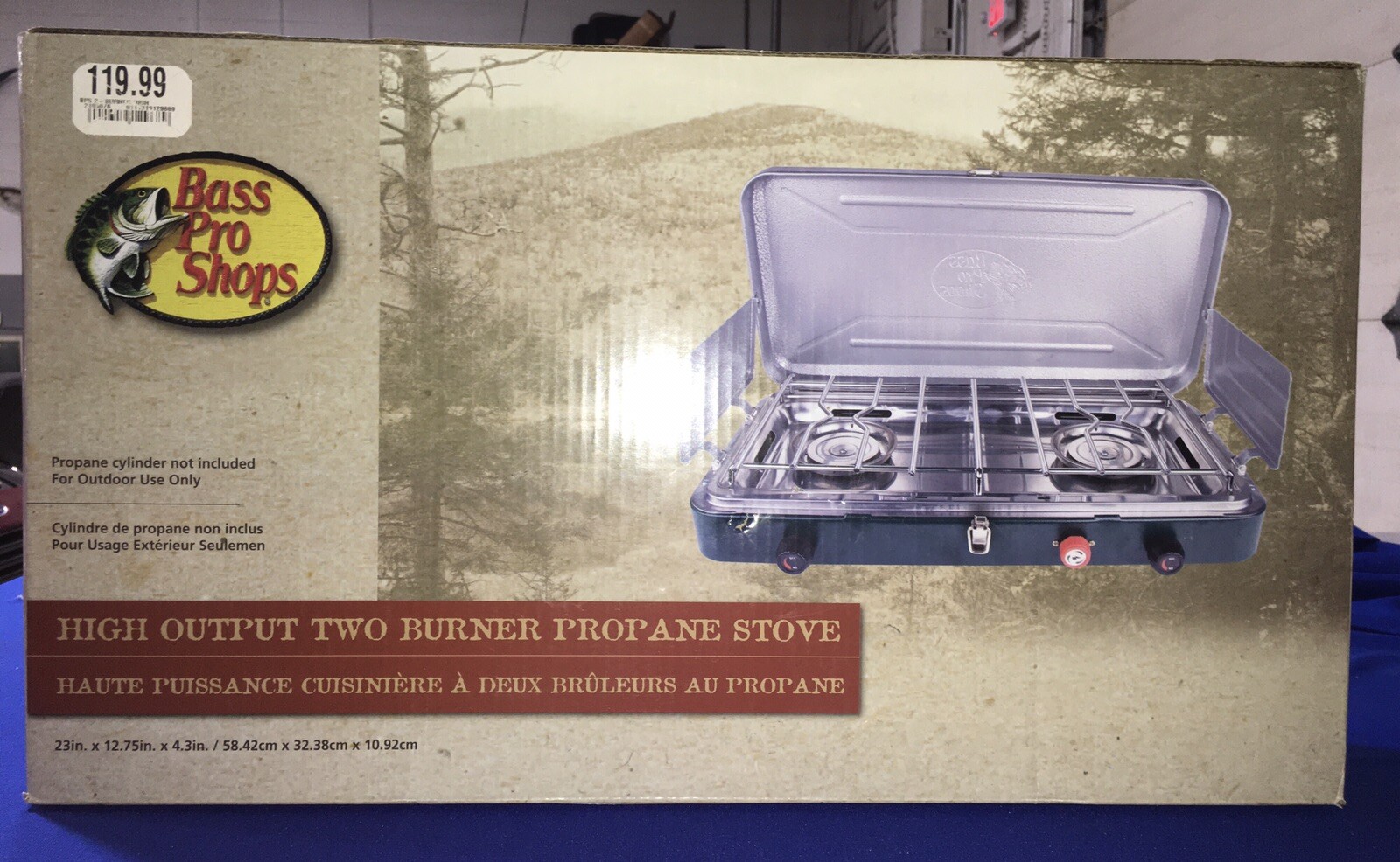 Bass Pro Shops High Output Two Burner Propane Stove. NIB