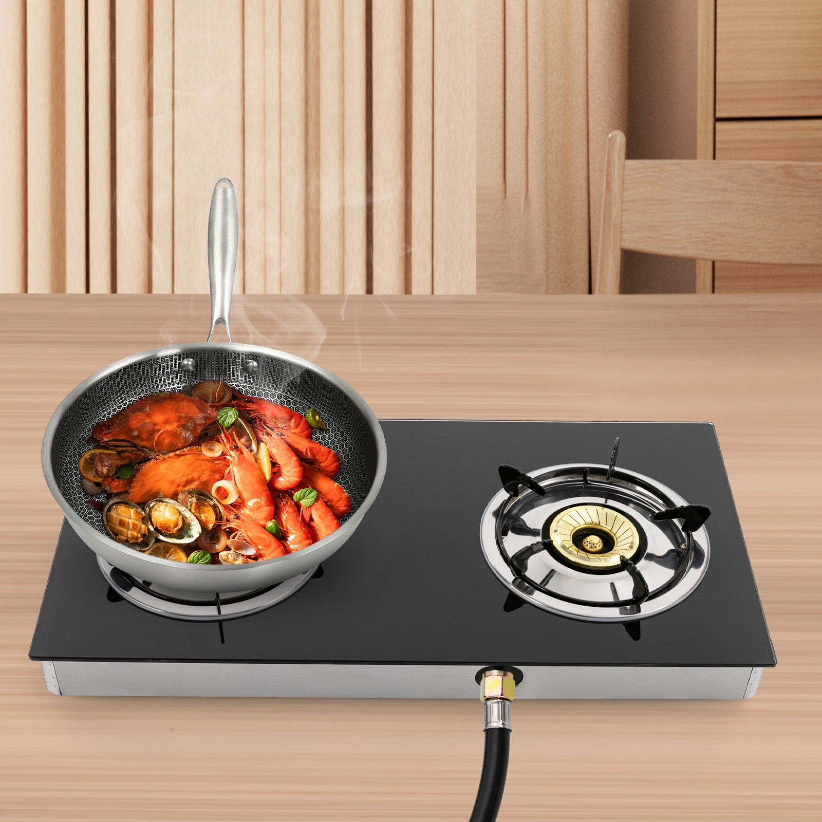 2-Burner Gas Stove Countertop Portable Auto Ignition Stove 28.35×14.96×3.15 inch