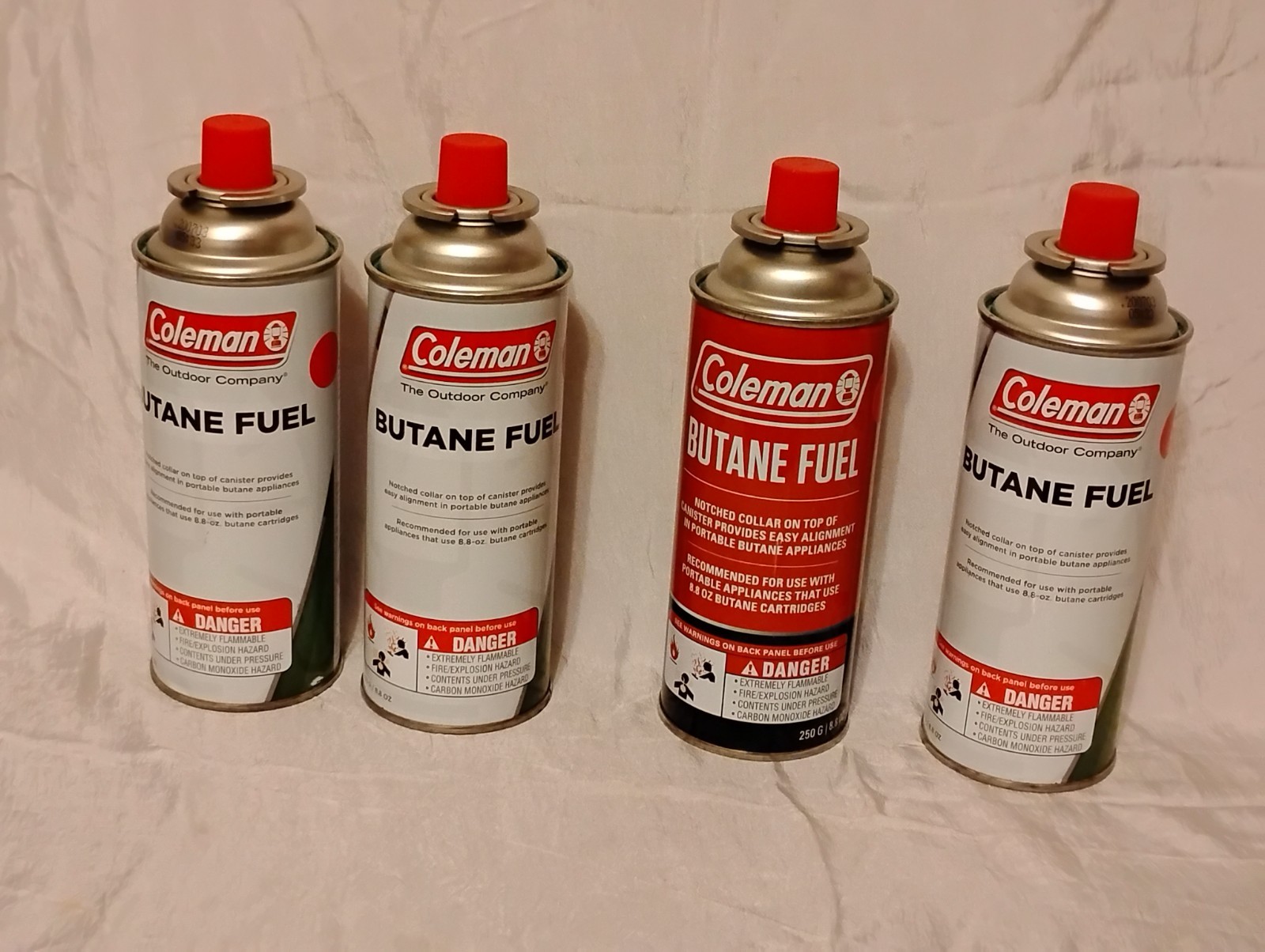 Lot of 4 Cans Coleman Butane Stove Camp Fuel 8.8OZ Emergency Survival Cooking