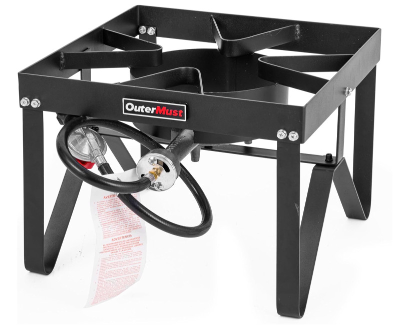Heavy Duty Outdoor Propane Burner Stove w/ 10 PSI Regulator