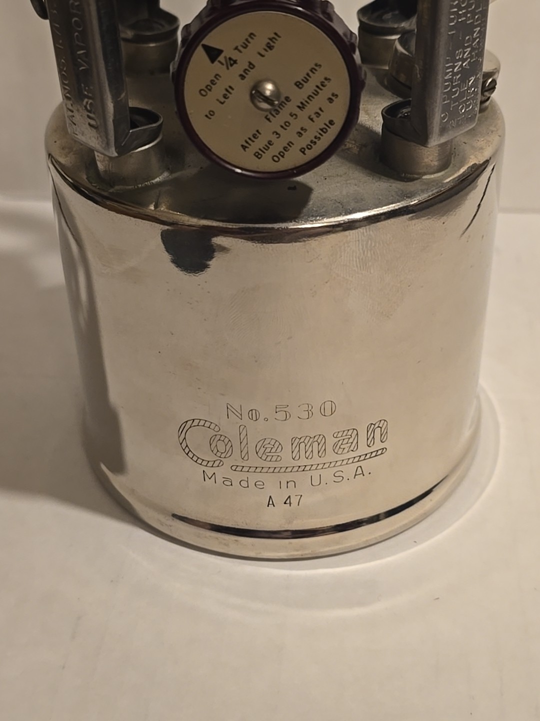 Vintage 1947 Coleman 530 GI Pocket Camping Stove A47 Military Made In USA