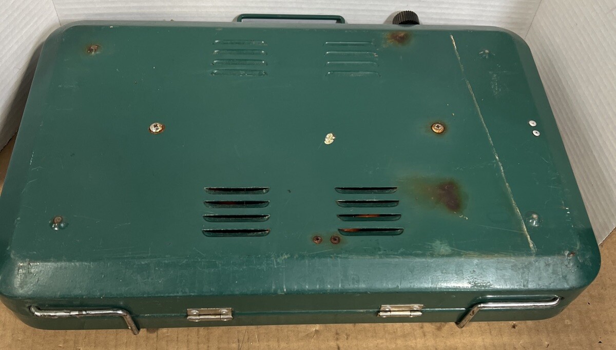 Unbranded Camper Vintage Propane Stove Two Burner Green