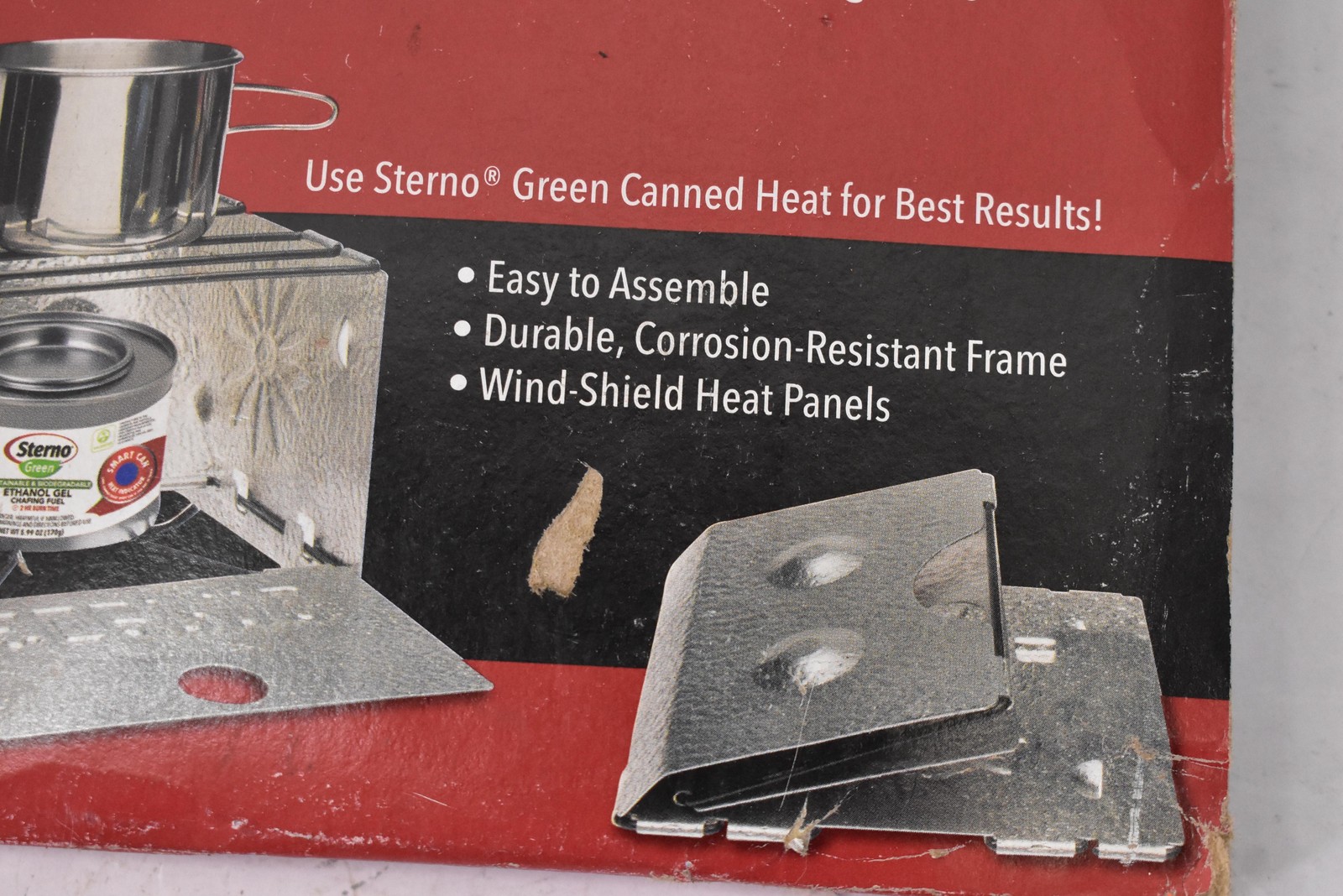 Sterno Folding Stove Compact Silver 1 Burner Foldable Camping Indoor Outdoor