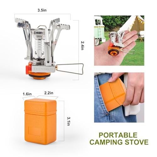Portable Camping Stove 3000W Windproof Gas Burner with Piezo Ignition Compact