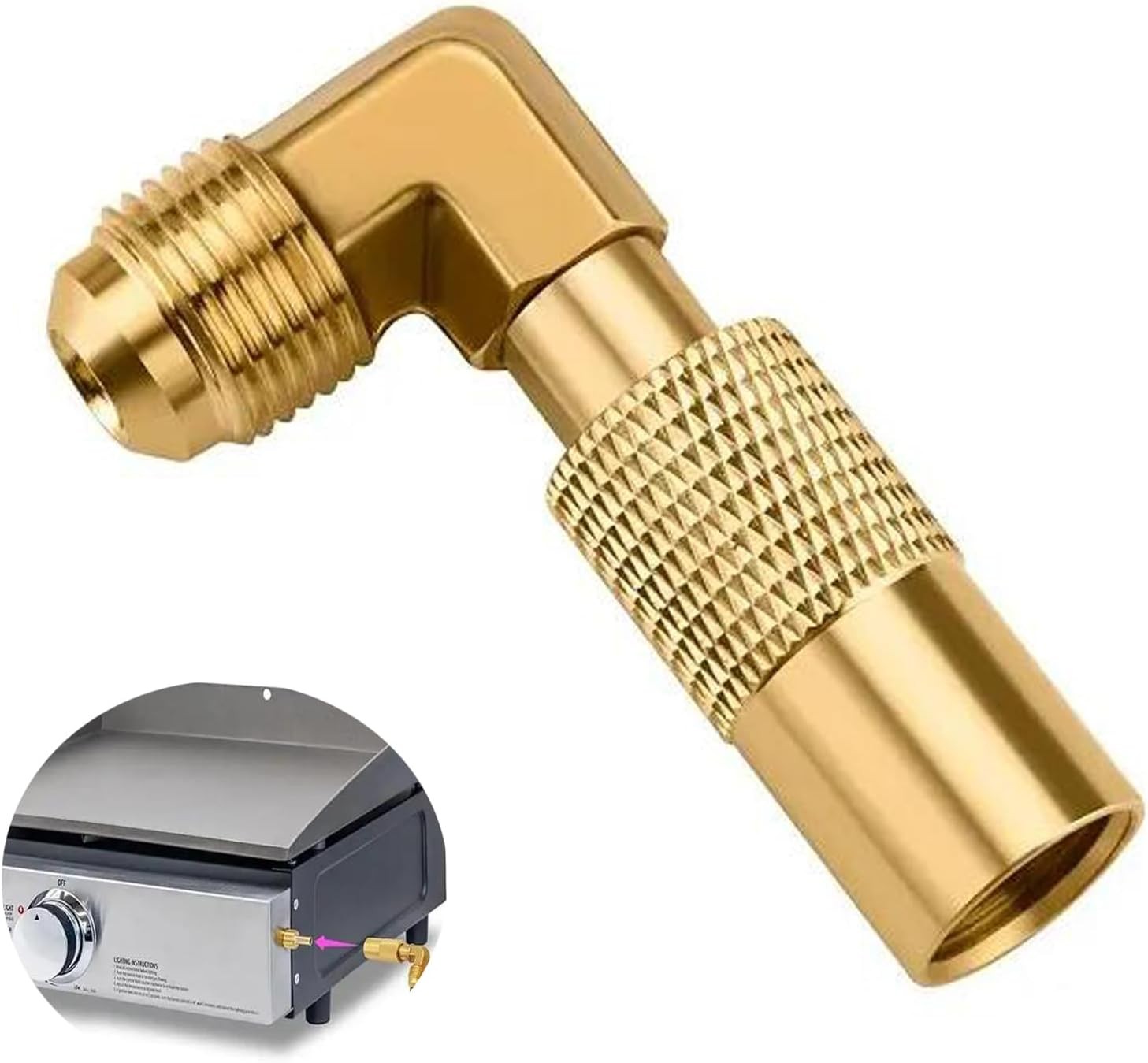 Propane Elbow Adapter, Low Pressure 3/8″ Male Flare Fitting…