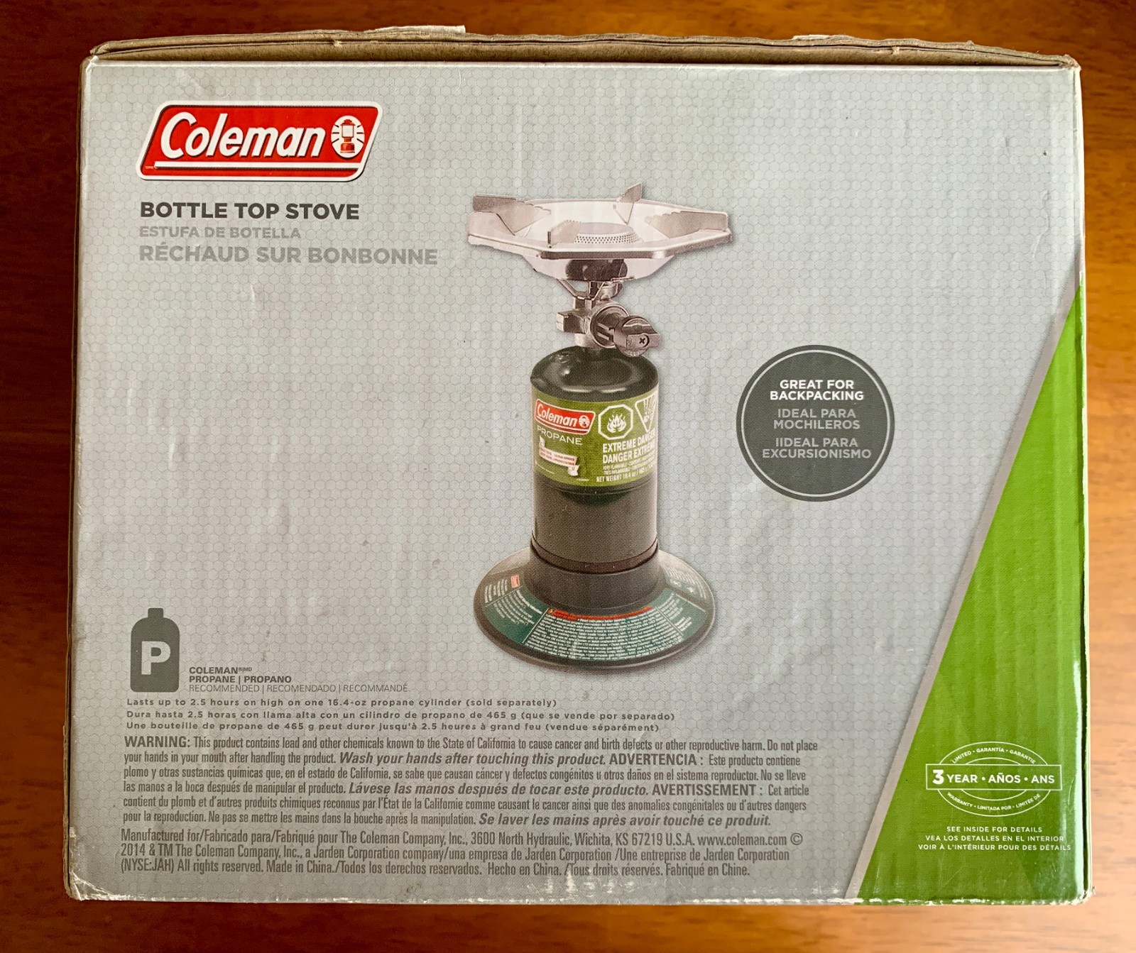 Coleman 1-Burner Bottle Top Propane Stove 10,000 BTU Camping Outdoor
