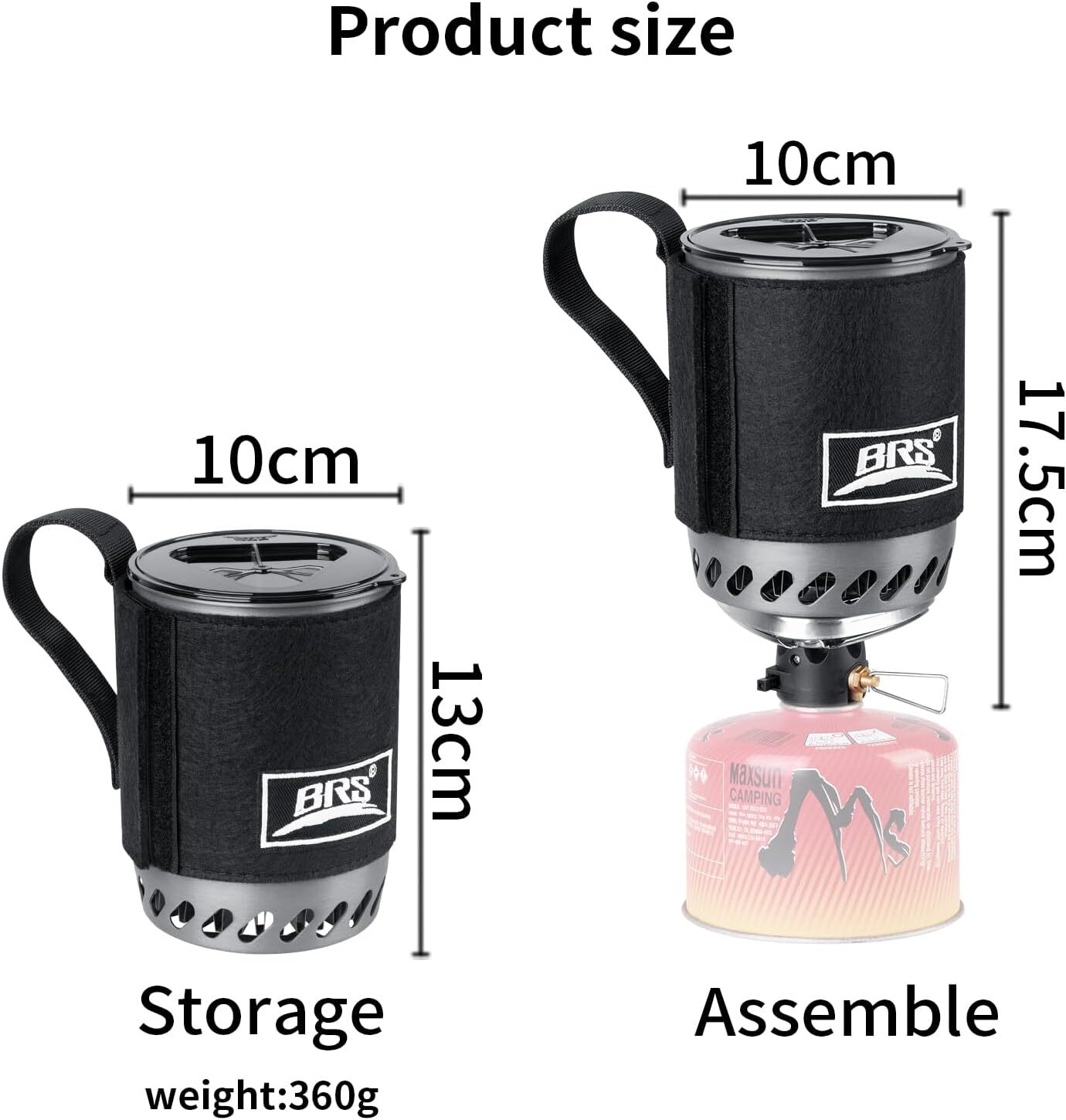 Brs-61 Camping and Backpacking Stove Cooking System 1500W Personal Cooking with