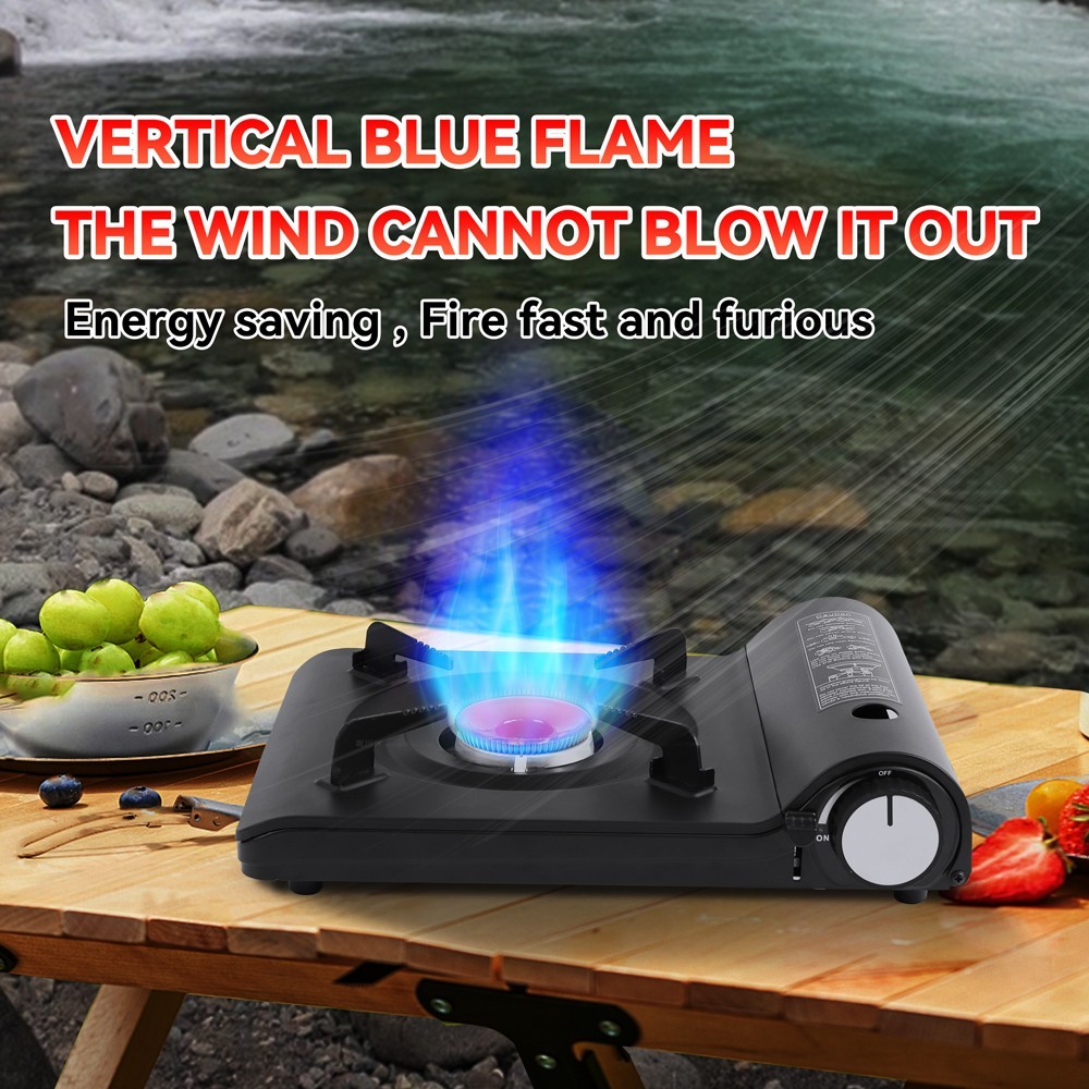 REDSUN F8 Black Portable Ceramic Burner 3.5kW Ultra Slim Butane Camp Stove