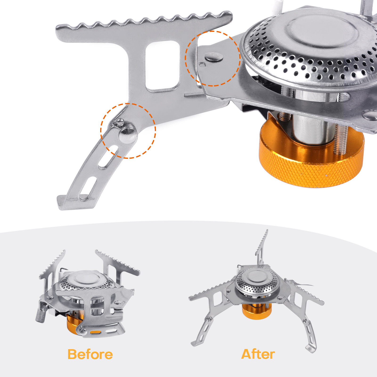 3700W Portable Backpacking Camping Gas Stove +Piezo Ignition Burner Case/Adapter