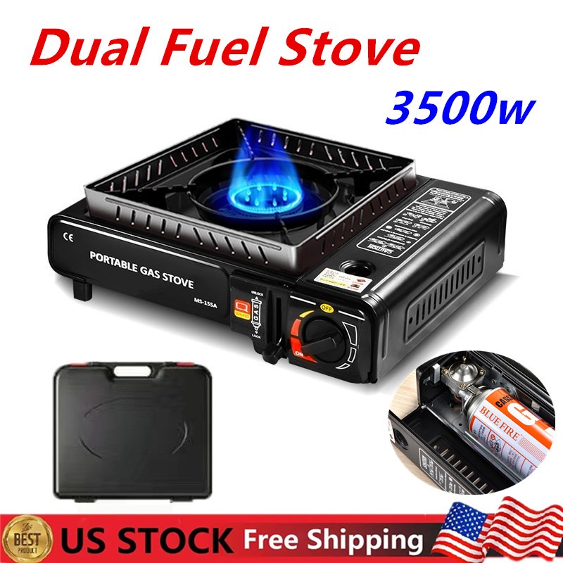 Dual Fuel Stove with Butane & Propane Compatibility Portable Camping Stove