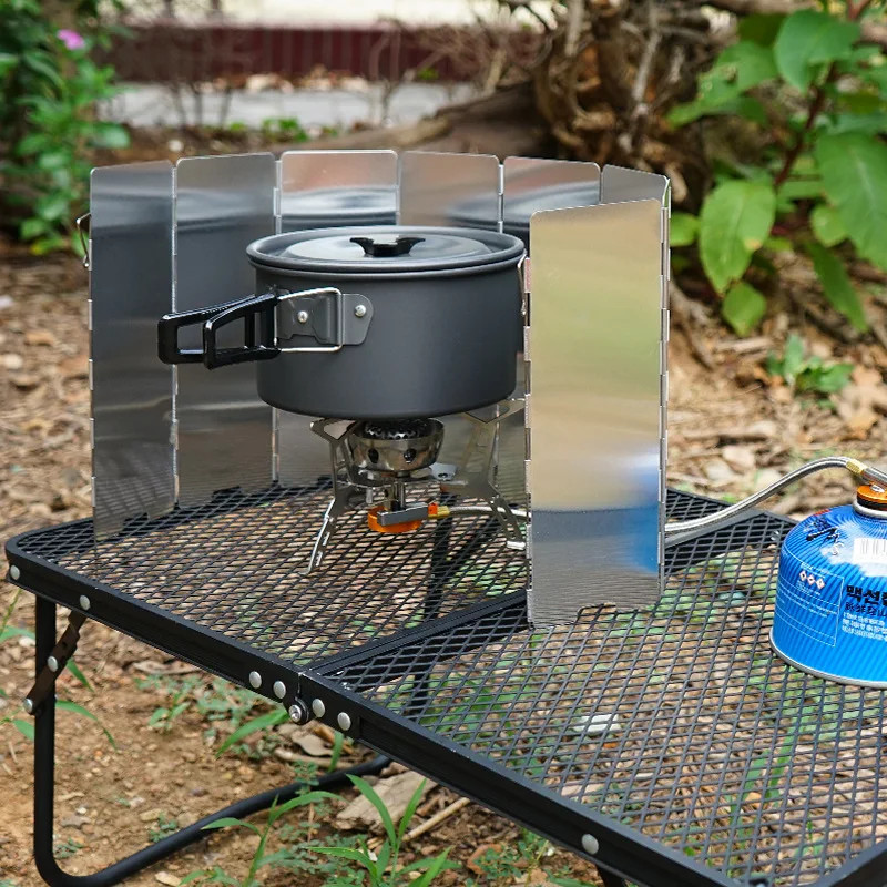 8/9/10 Plates Gas Stove Wind Shield Outdoor Camping Picnic Cooking Burner