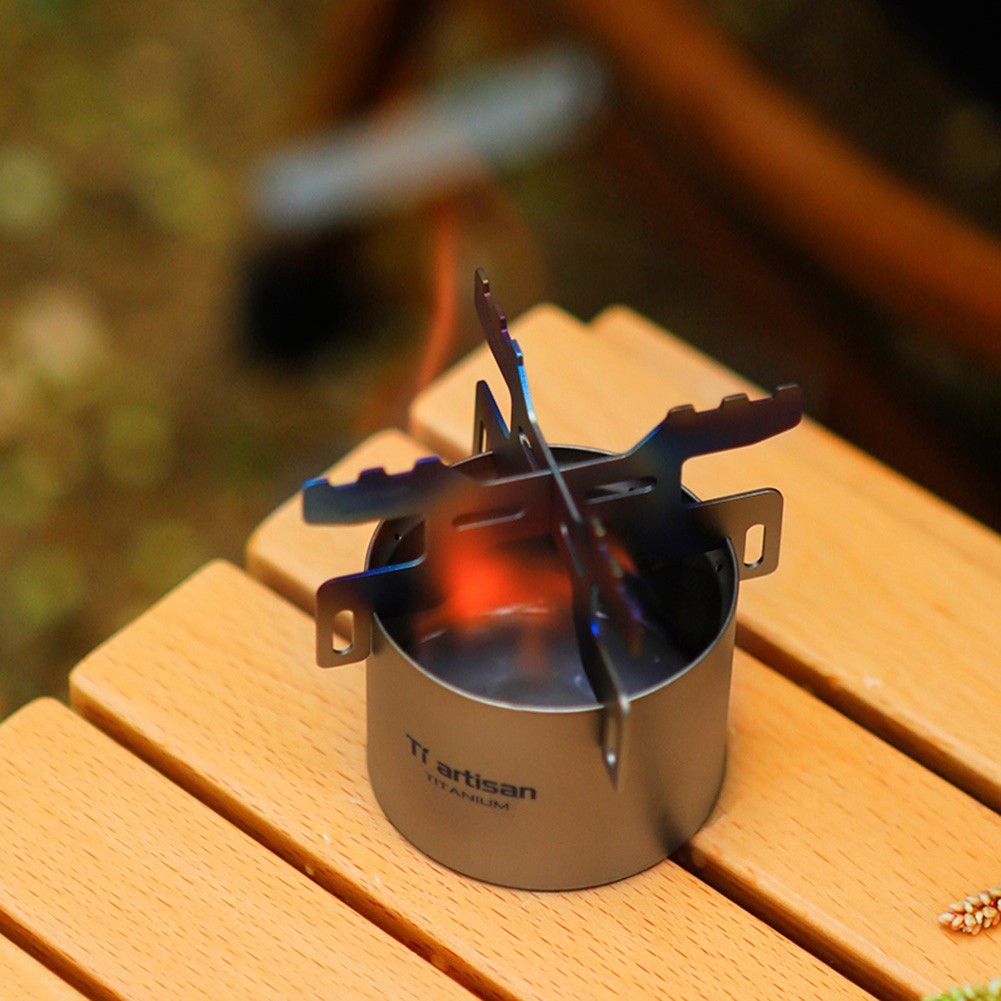 Portable Titanium Liquid Fuel Furnace for Outdoor Cooking and Activities