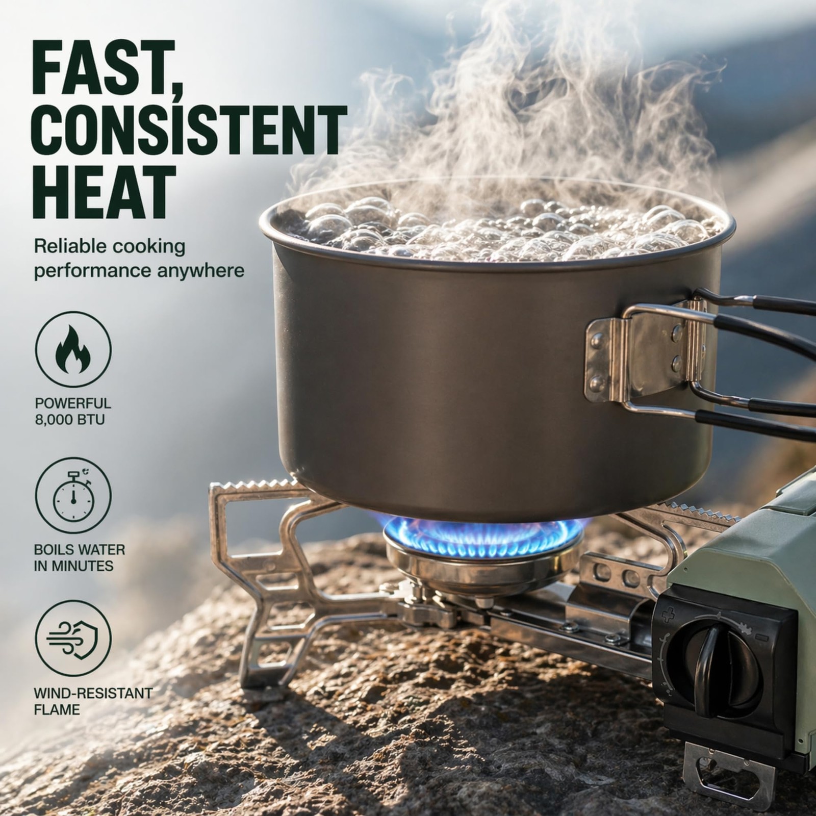 Portable Butane Gas Stove for Camping, Outdoor, and Indoor Cooking, Compact L…