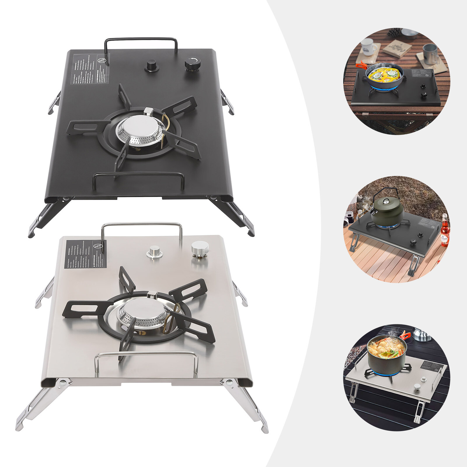 Portable 13,648 BTU Gas Stove, Stainless Steel, Single-Burner, Camping Stove