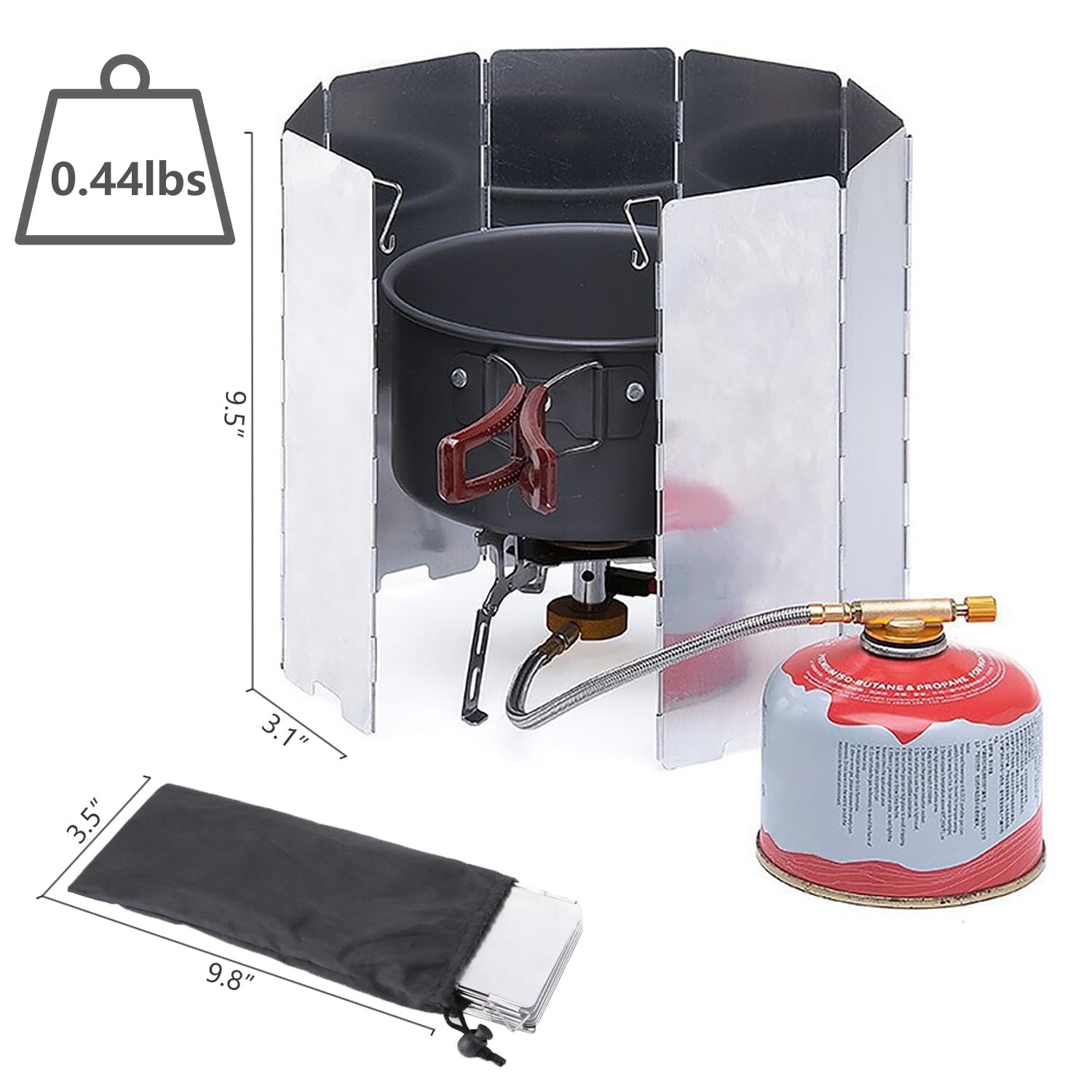 Outdoor Stove Windscreen Ultra light Aluminum foldable Camping Stove Windshie…