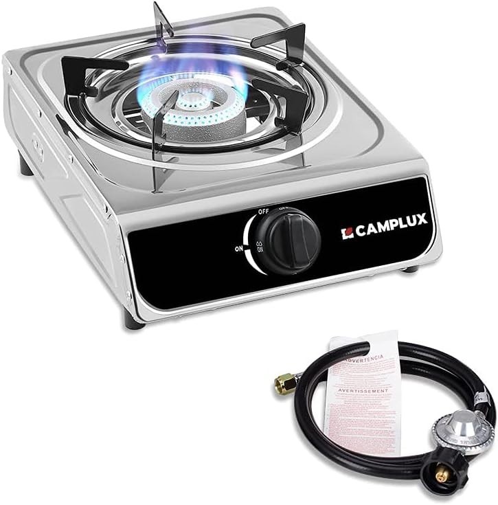 Burner Propane Stove 9,800 BTU, Stainless Steel Portable Gas Stoves