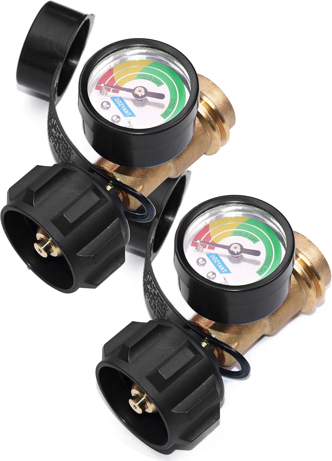 DOZYANT Propane Tank Gauge Level Indicator Leak Detector with Type 1 2 Pack