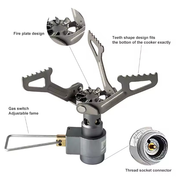 BRS Outdoor Gas Stove Mini Camping Gas Burner 25g Ultralight Titanium Picnic