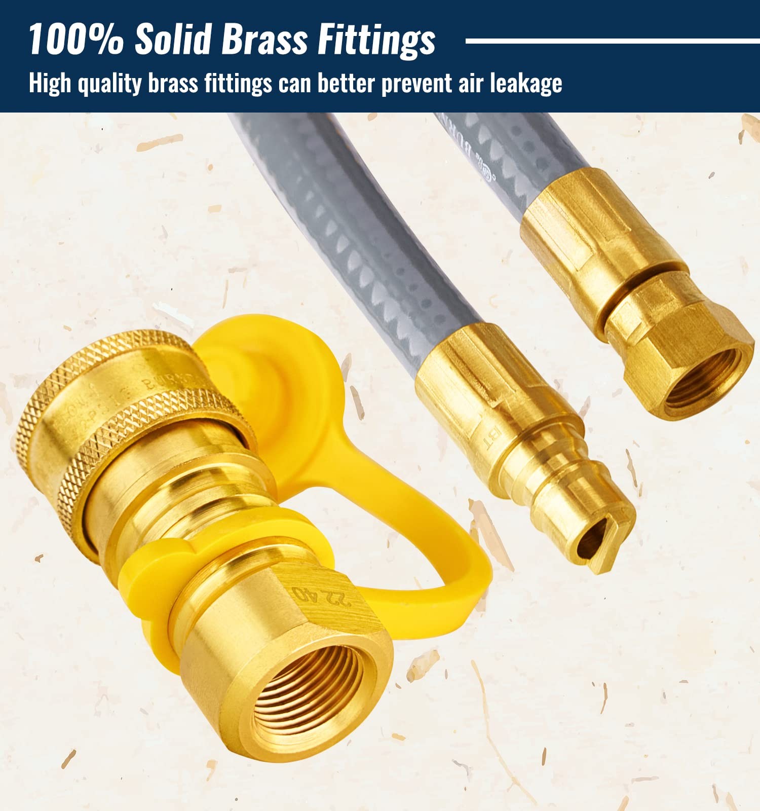 CALPOSE 40 Feet 1/2 inch ID Natural Gas Grill Hose with Quick 40 Feet, Gray