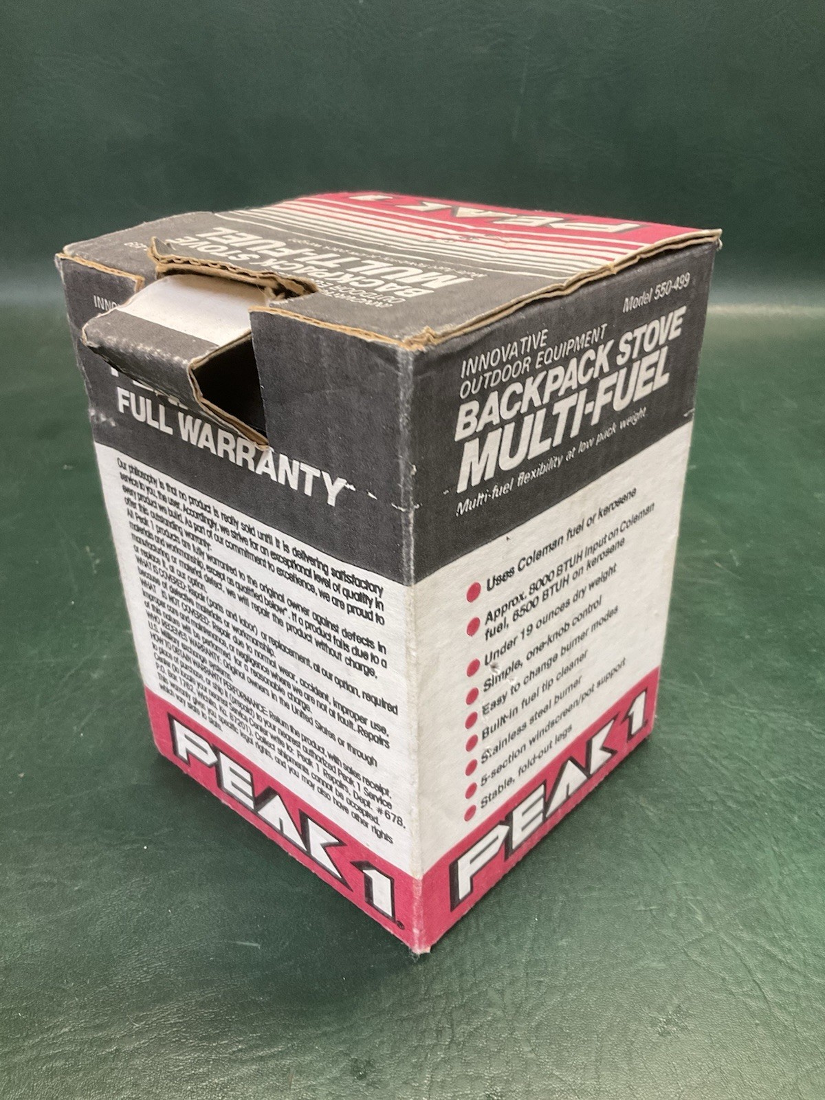 Coleman Peak 1 Multi Fuel Gas 550-499 Backpack Camp Stove w/ Accessories