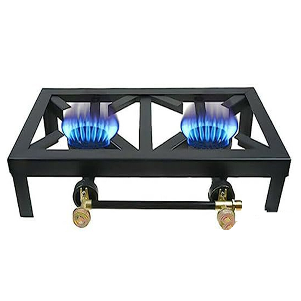 1/2/3 Stove Portable Camping Gas Stove Cast Iron Propane Burner Single/Dual Fuel