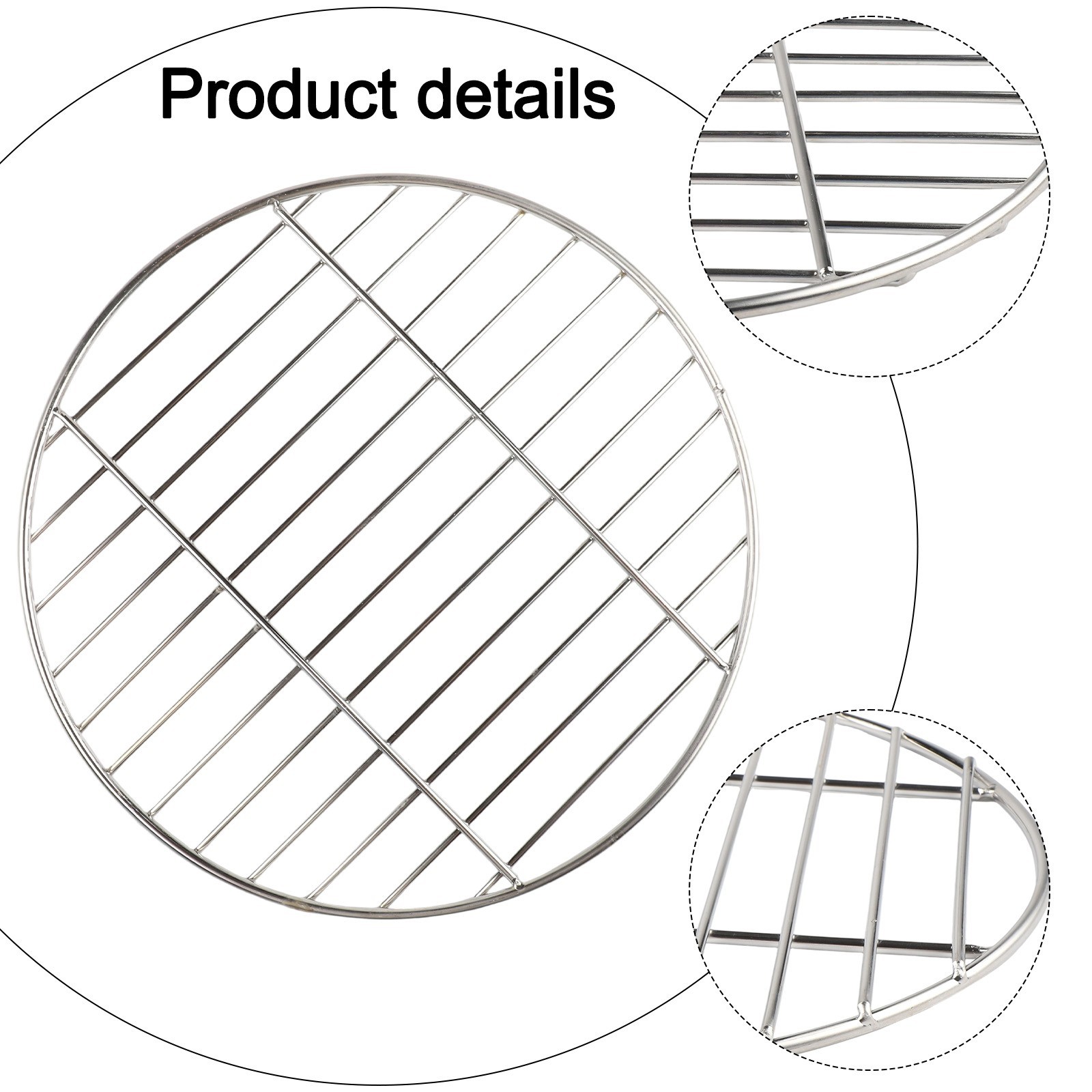 Round Stainless Steel Baking Tray Camping Grid 30cm 35cm 40cm