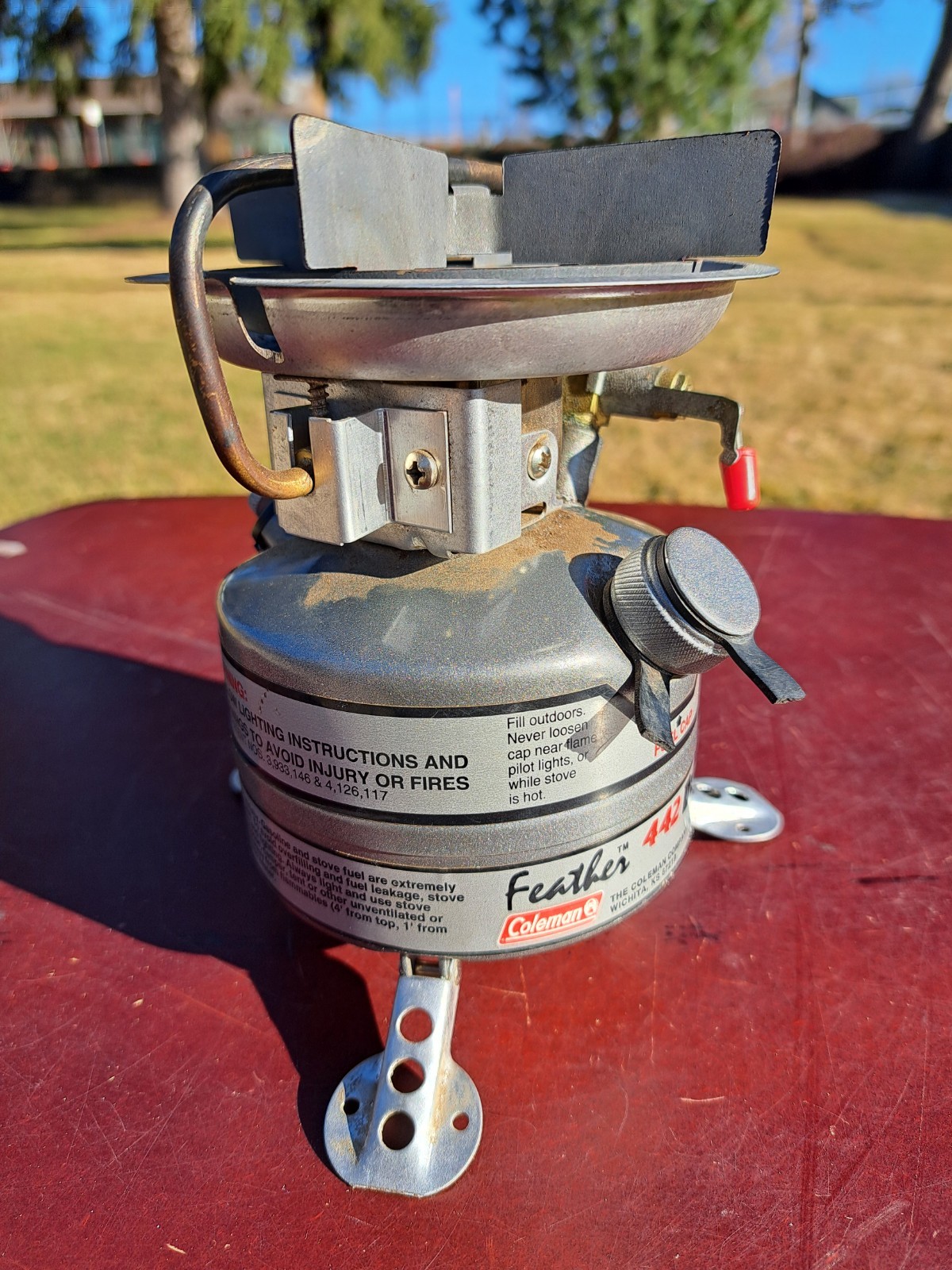 Vintage Coleman Peak 1 Feather 442 Dual Fuel Hiking Camping Stove USA
