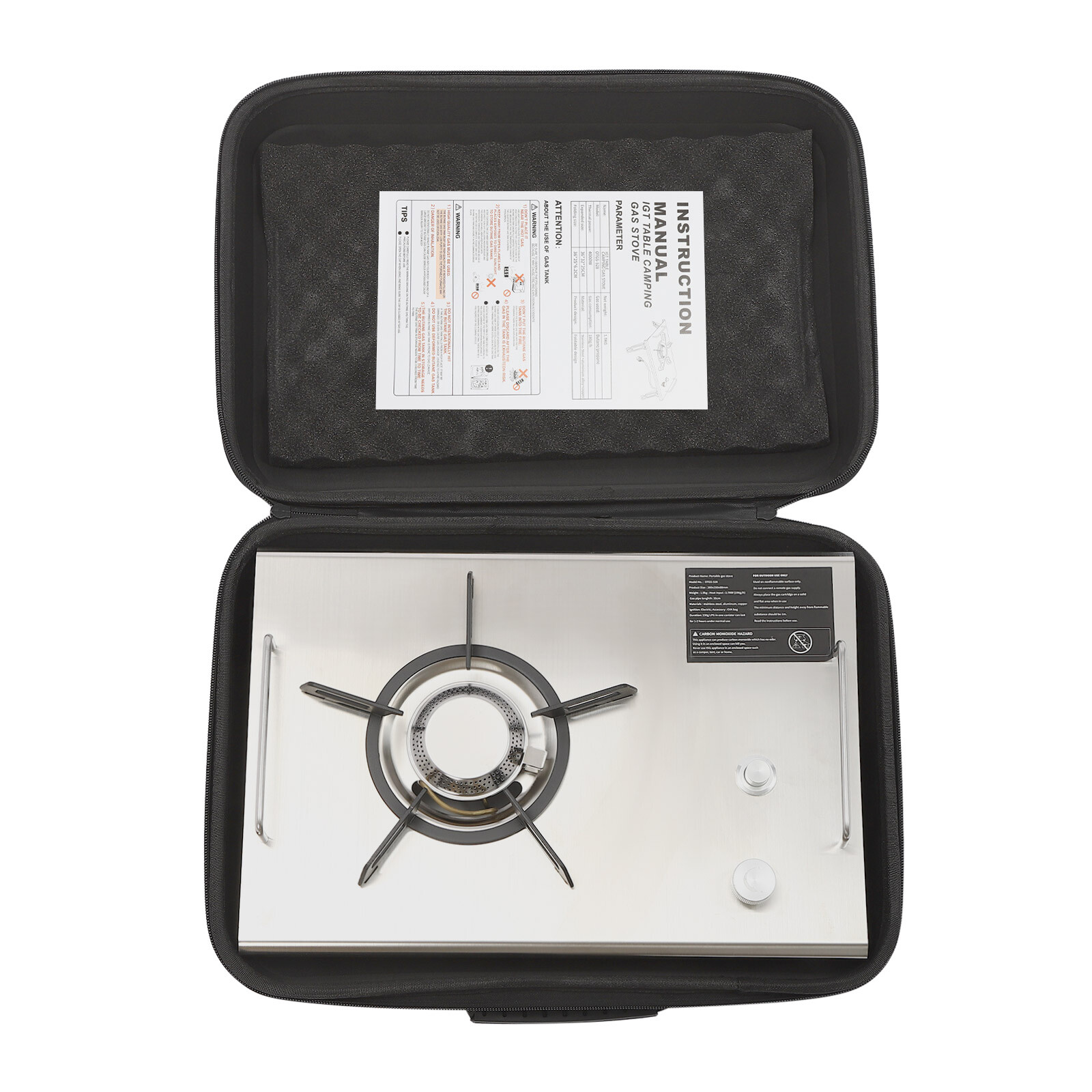 Portable 13,648 BTU Gas Stove, Stainless Steel, Single-Burner, Camping Stove