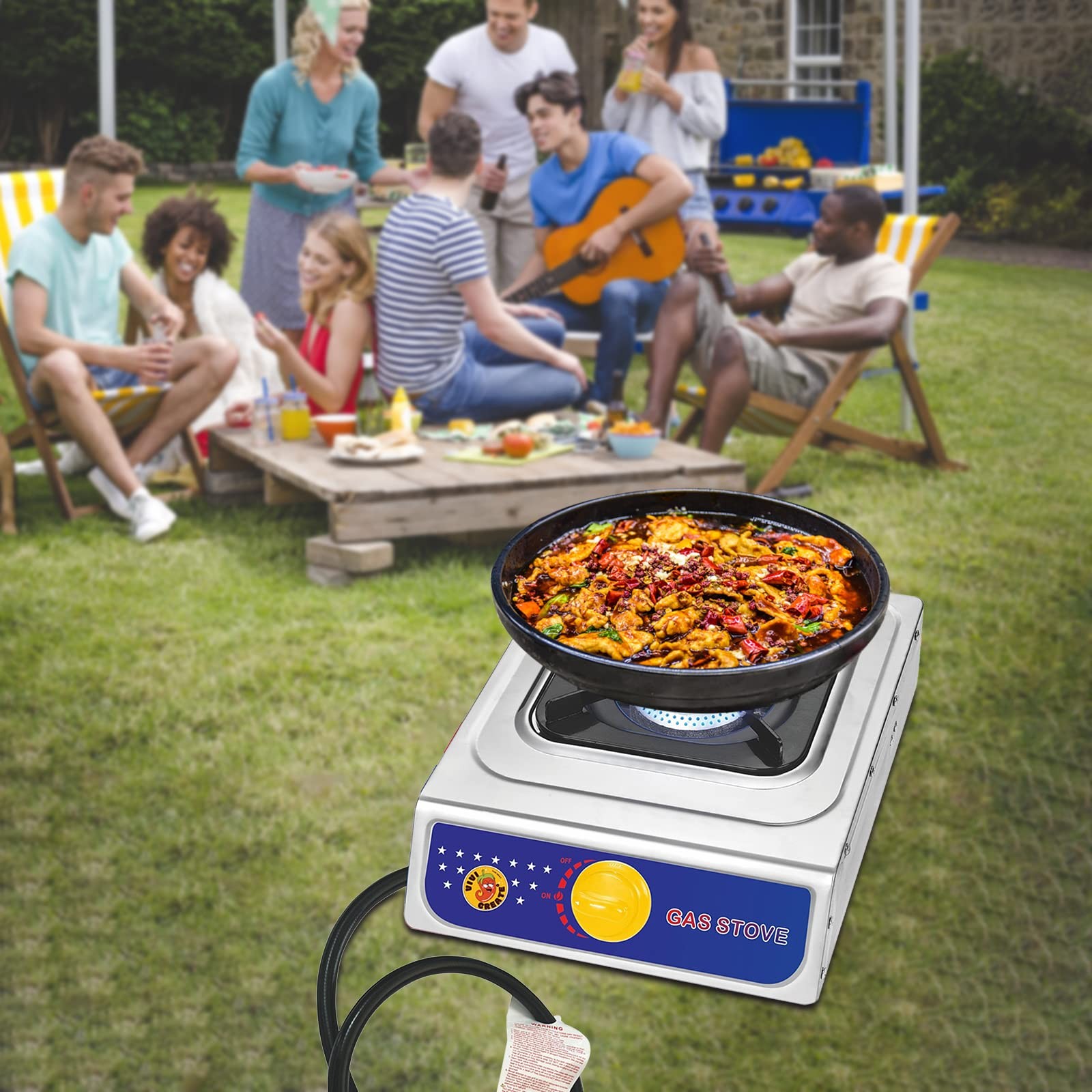 Propane Gas Stove 10000 BTU Single Burner Stainless Steel Cooktop Portable Ou…