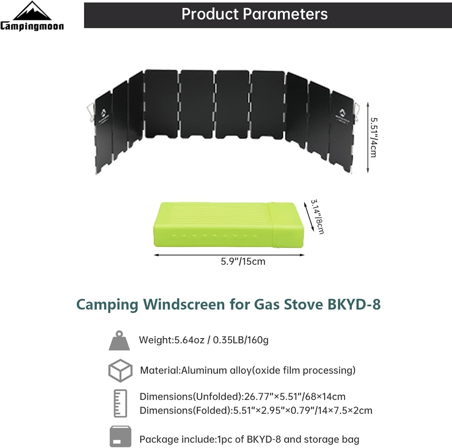 Campingmoon Camp Stove Windscreen,Foldable Aluminum Alloy 10 Plates Wind Shield