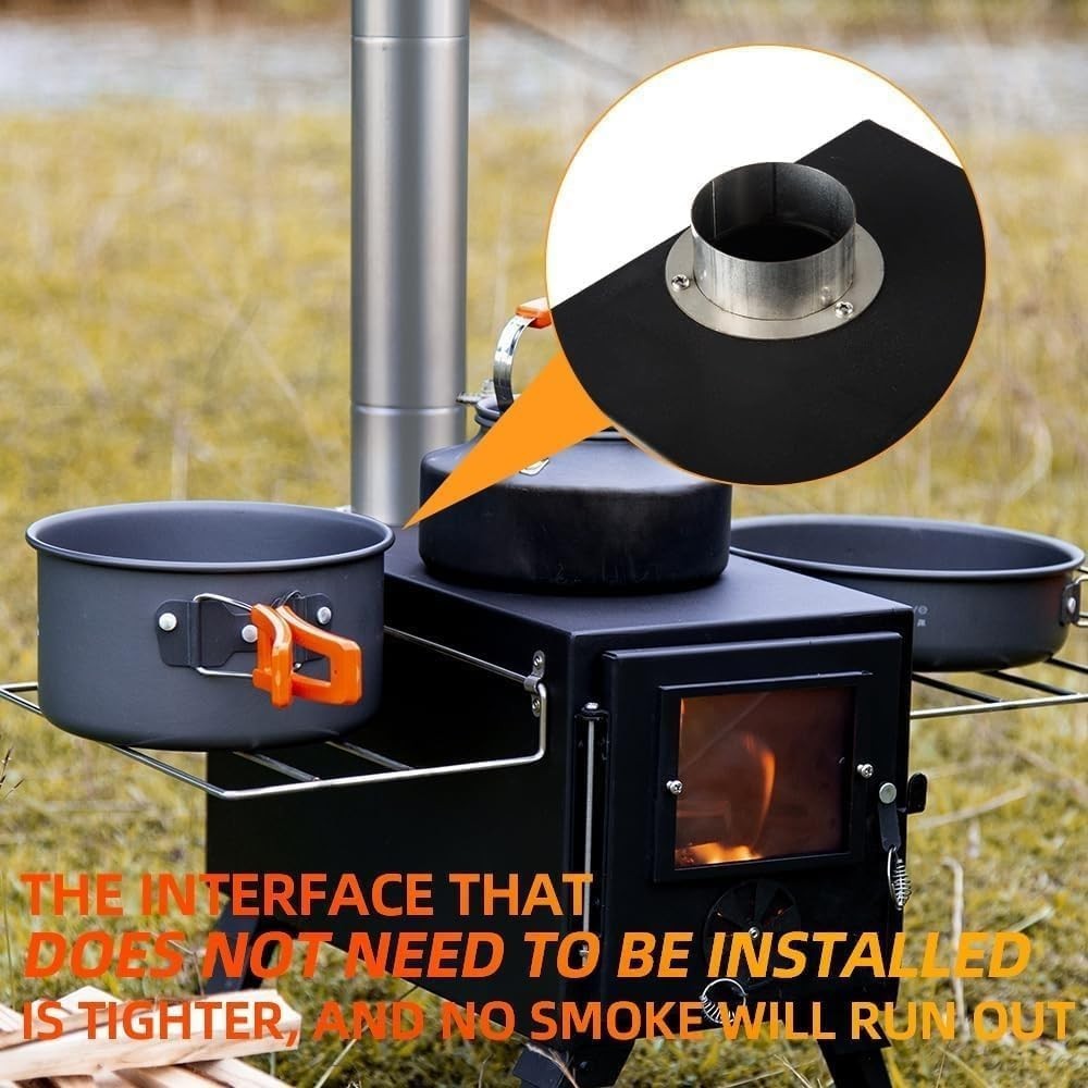 Hot Tent Stove, Wood Burning Stove,Small Wood Stove with 7 Stainless Chimney …