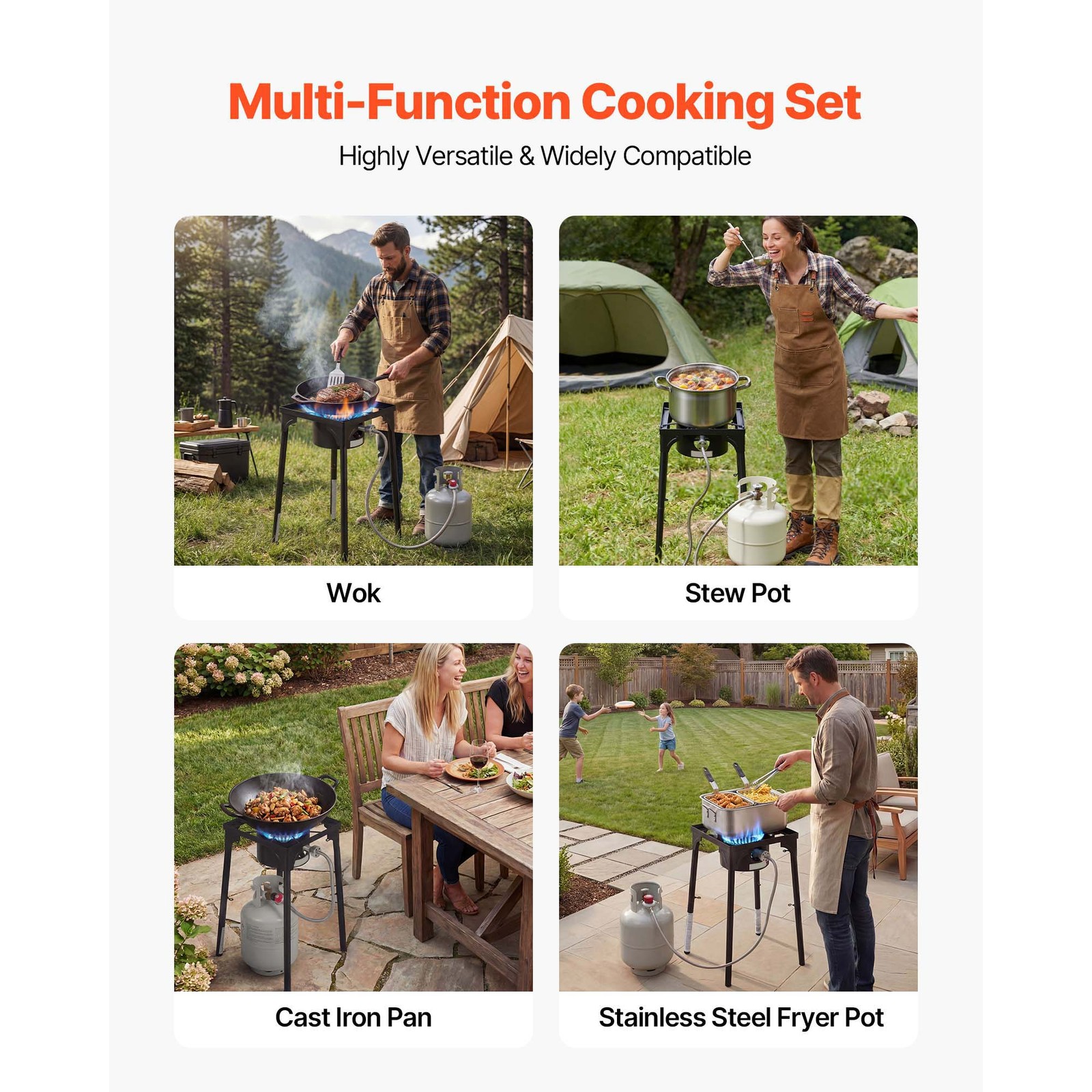 Uimoso Single Burner Propane Gas Stove 100000 BTU Outdoor Cooker for Camping