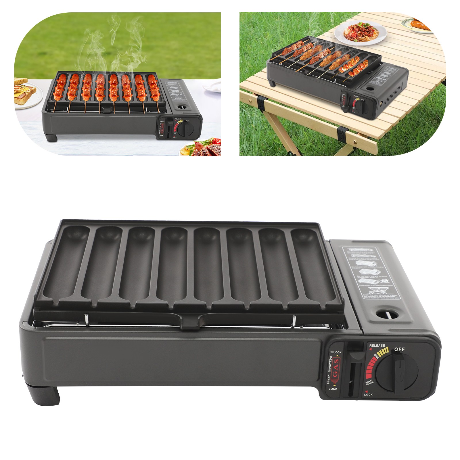 Butane Stove Butane Canister Portable Camping Gas Stove Gas Grill Stove Black