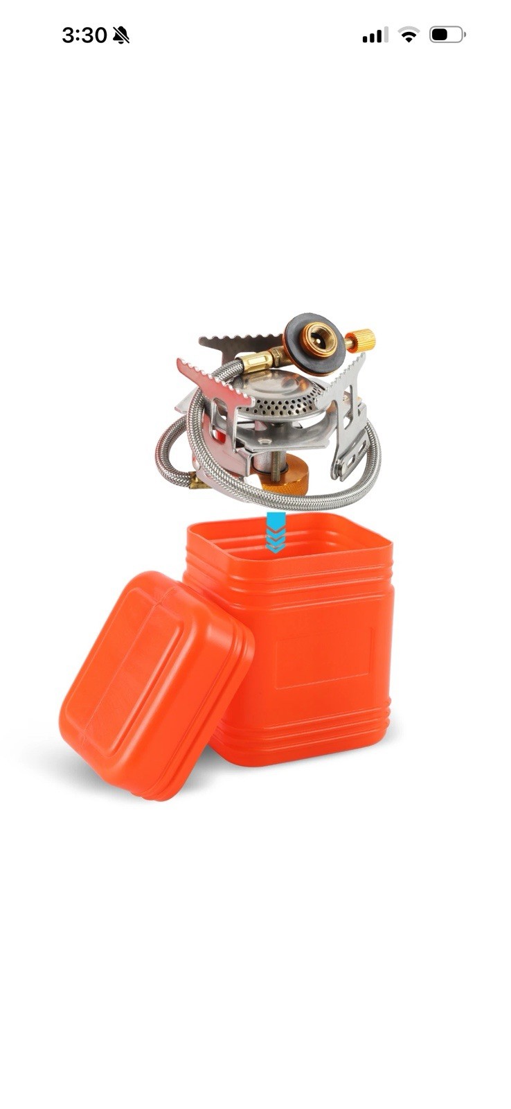 Butane Propane Burner Portable Gas Camping Stove w/Adapter Outdoor Hiking Picnic