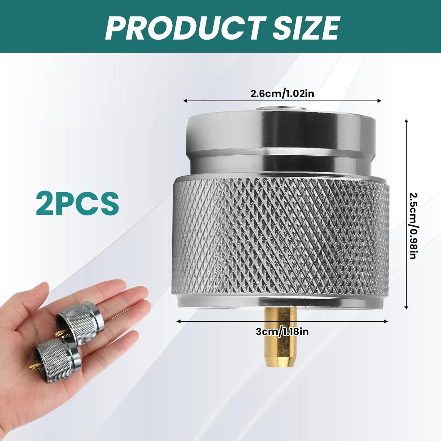 2PCS Propane to Butane Adapter 1 Lb Tank Refill Camping Lindal Valve Output