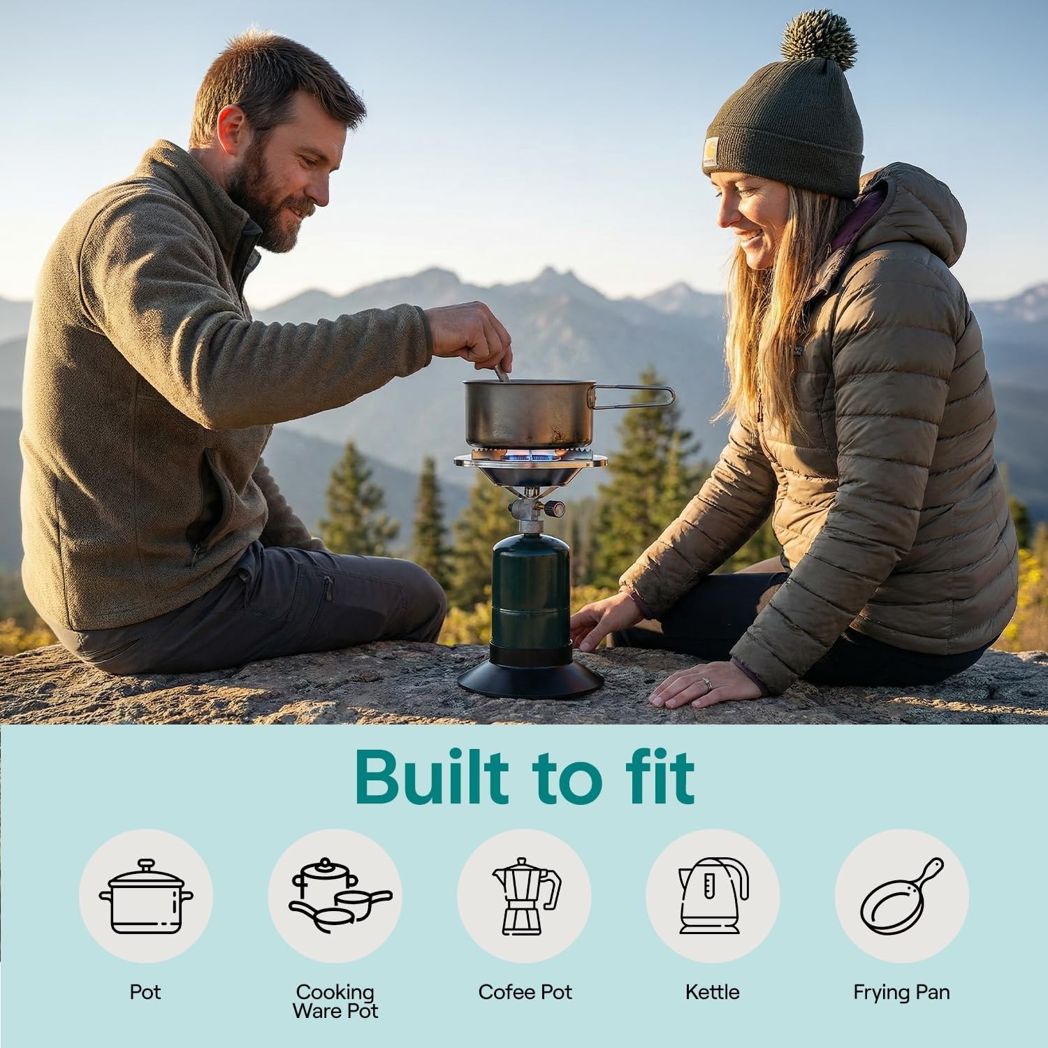 Portable Propane Camping Stove 10,000 BTU Single Burner Compact Outdoor Cooking