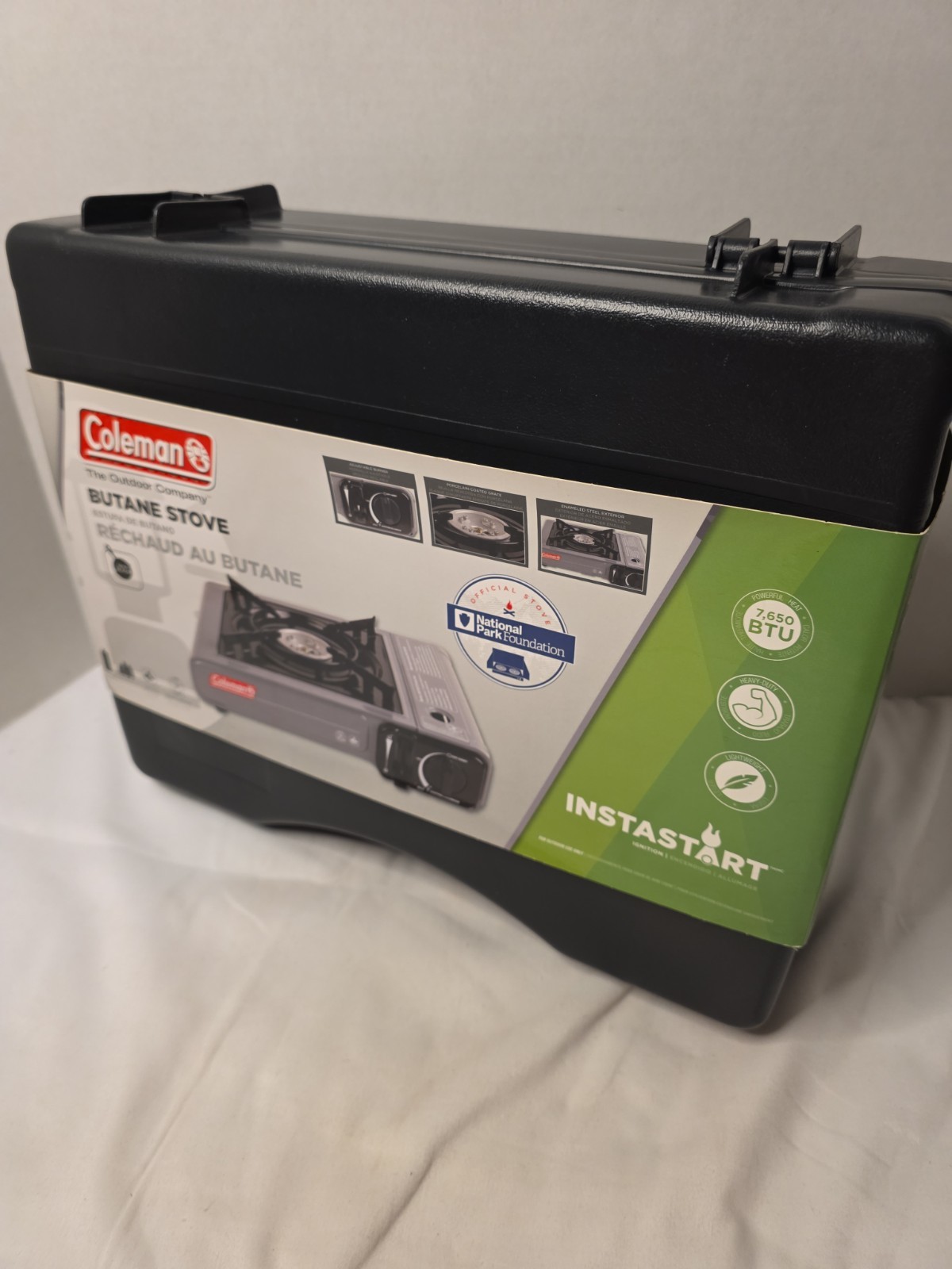 Coleman Portable 1-Burner Butane Gas Stove with Carry Case, Gray, 7650 BTU Max