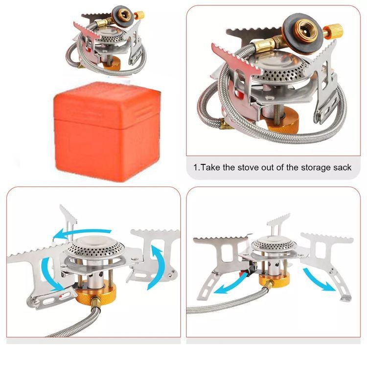 3900W Portable Backpacking Camping Gas Stove With Piezo Ignition Burner Case US
