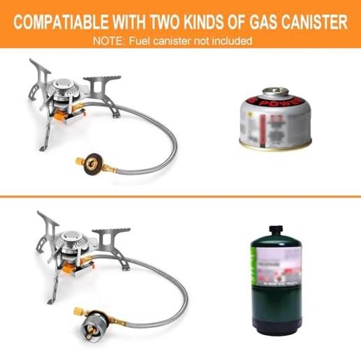 Camping Gas Stove, 3700W Portable Camp stove with Camping Stove Adapter