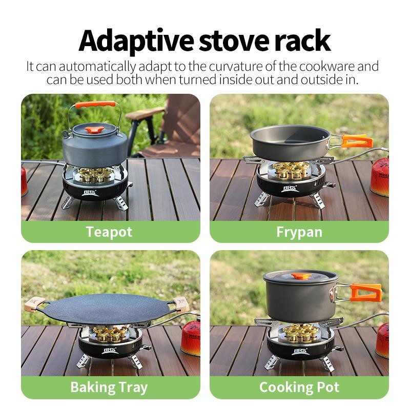 Brs 3/7-core Camping Gas Stove High Power Portable Tourist Burner Outdoor Electr