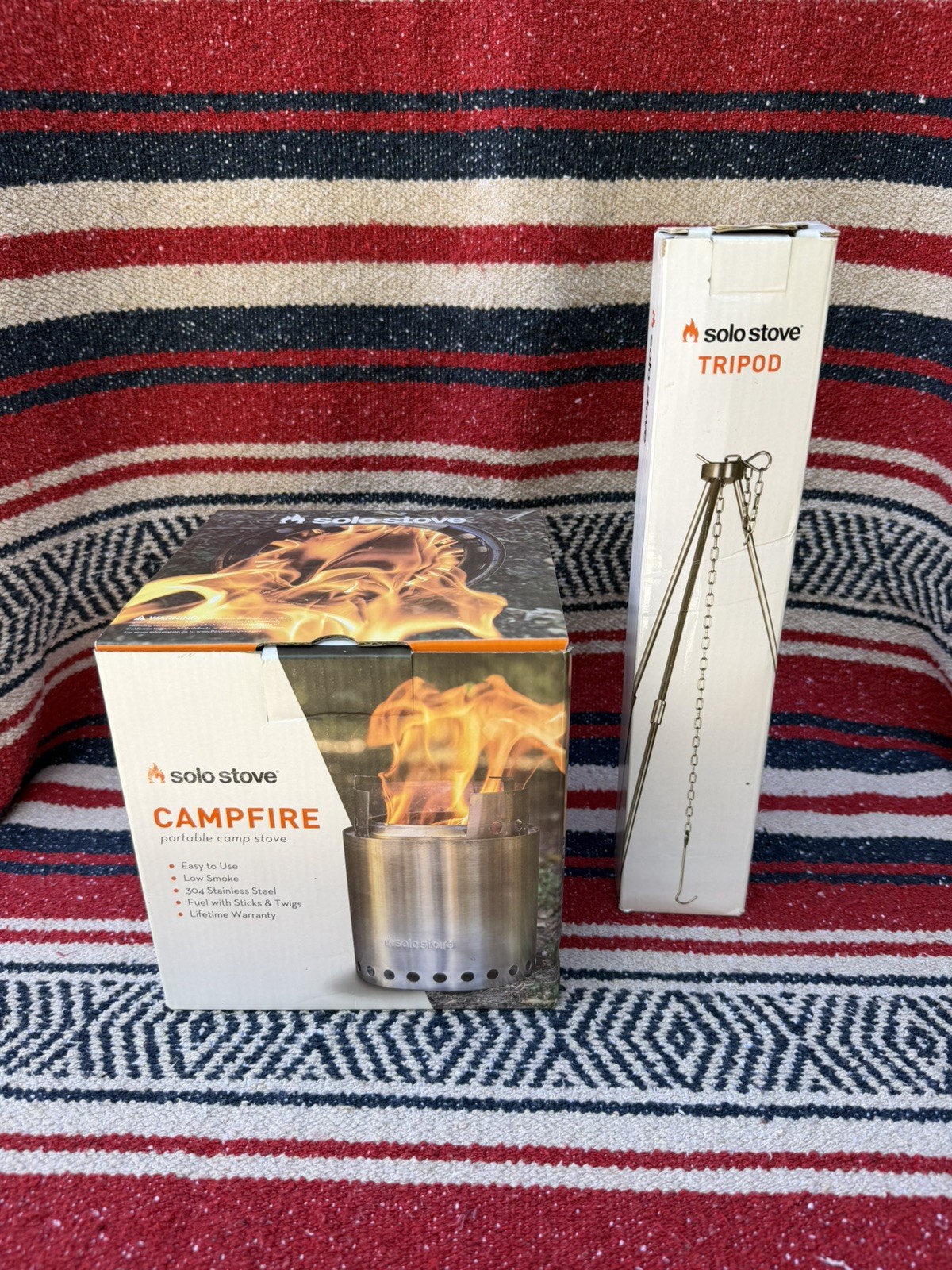 Solo Stove Campfire Portable Camp Stove + Tripod Accessory NEW Unused Complete!