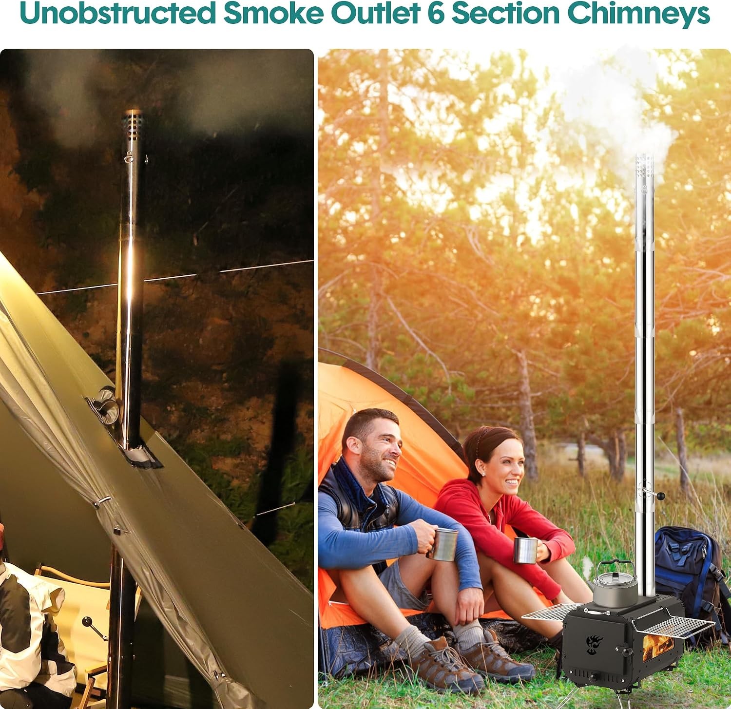 Tent Stove Outdoor Portable Wood Burning Camping Heating