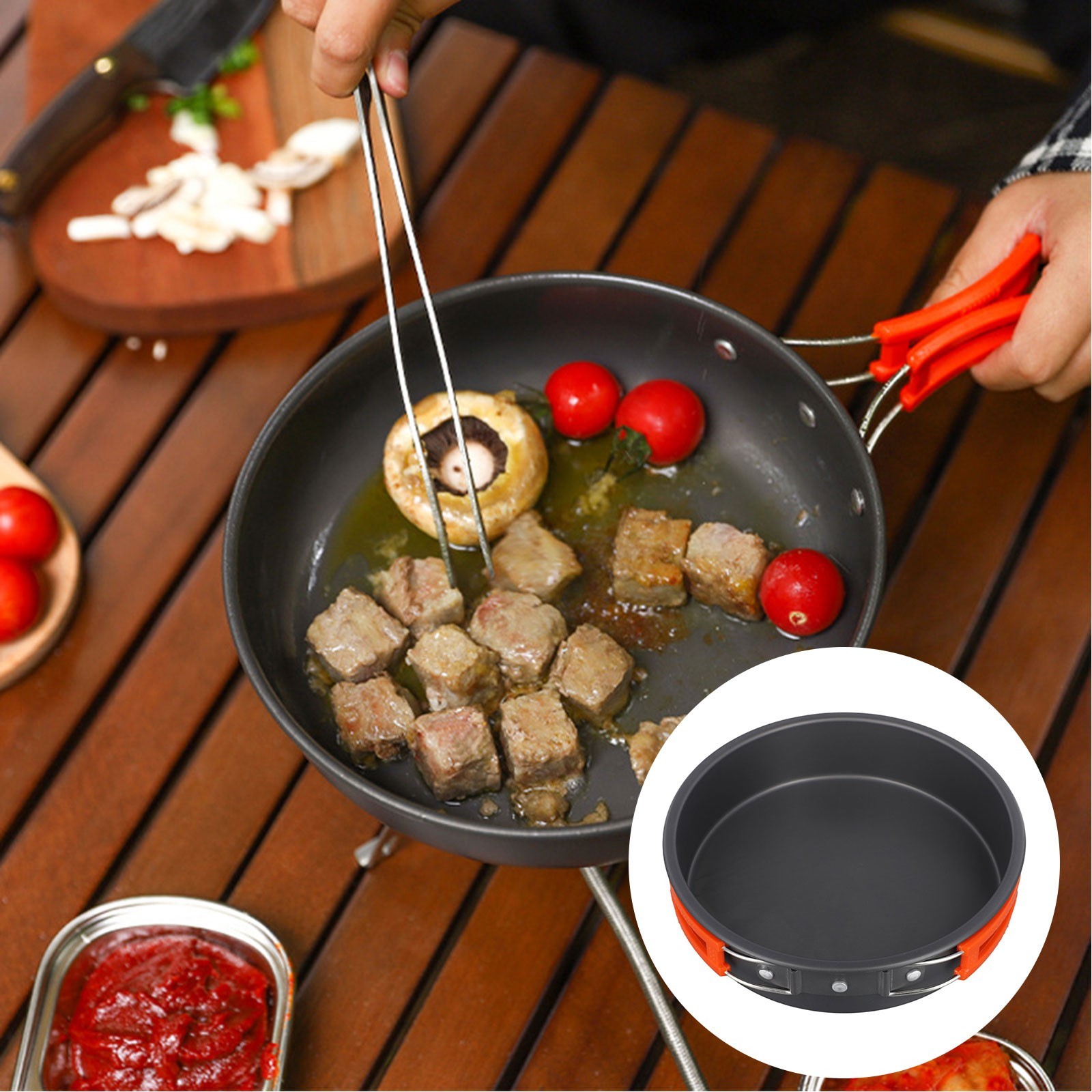 Efficient Heat Conduction Nonstick Frying Pan for Convenient Camping Cuisine