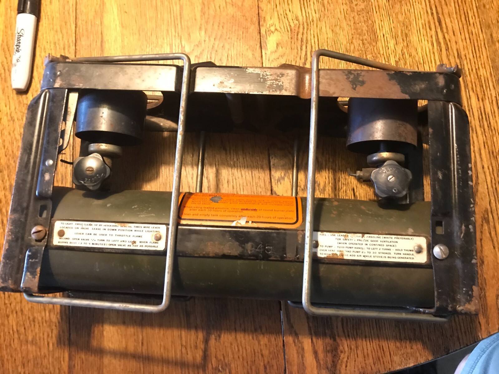 WWII U.S Military Gas Field Stove Double Burner w/ Case 1945