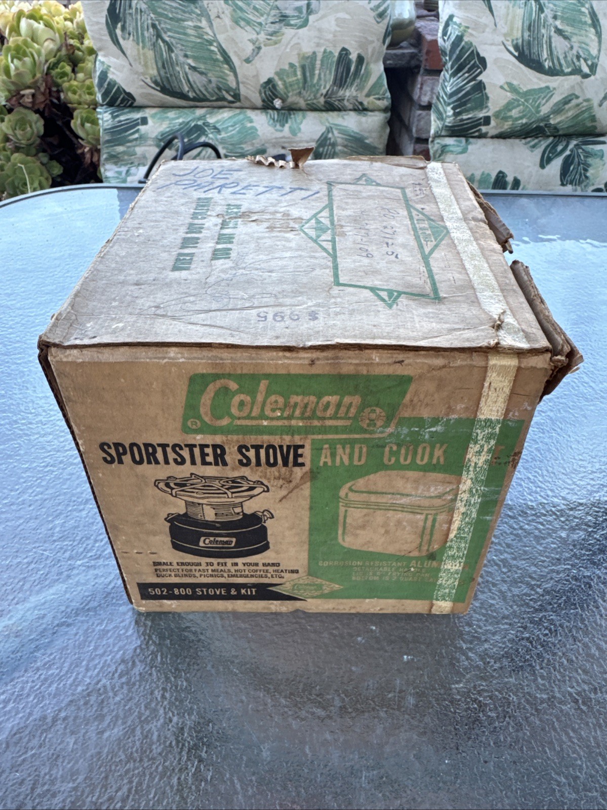 Vintage Coleman Sportster Cook Kit 502-800 Single Burner Green Camp Stove