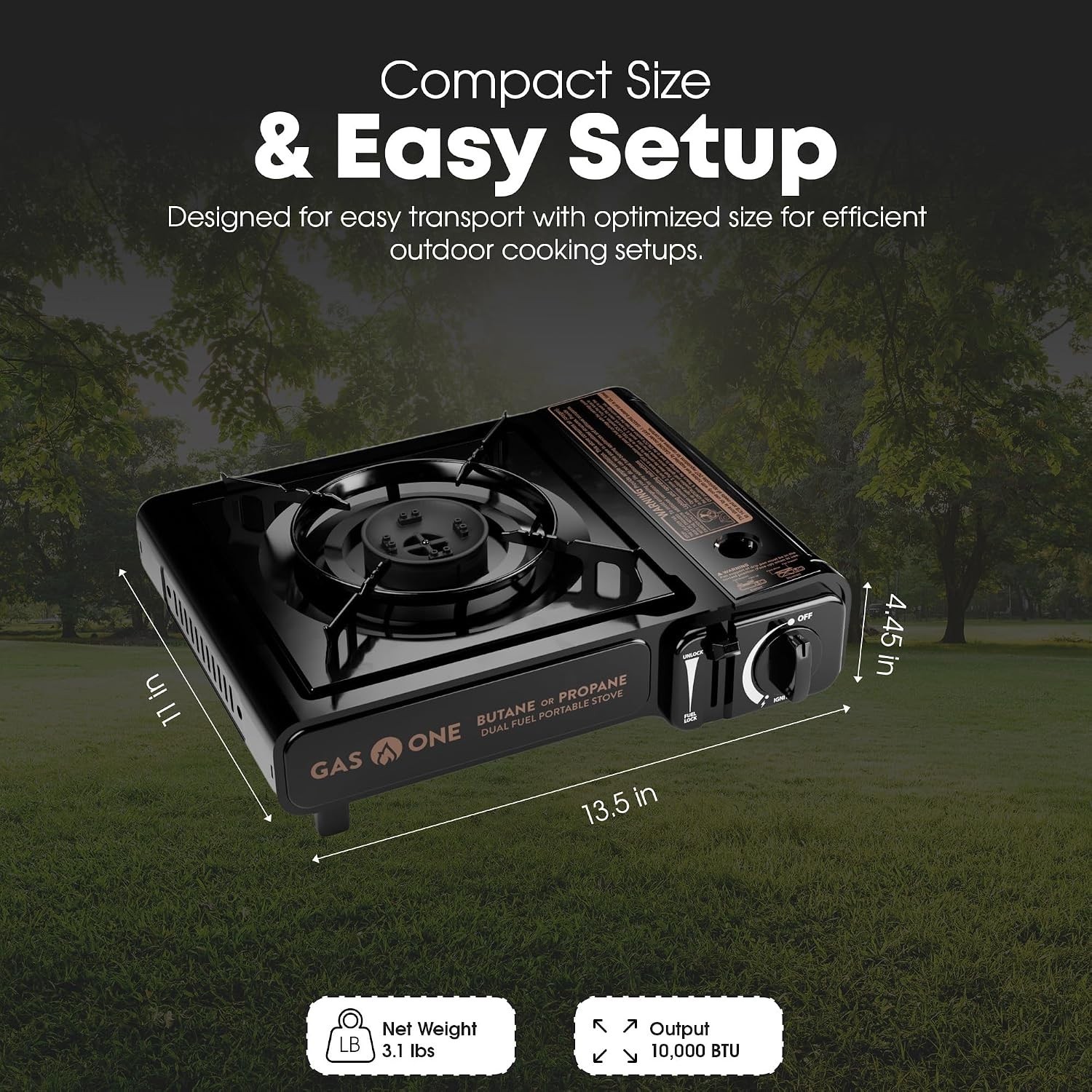 10,000 BTU Dual Fuel Camp Stove – Portable butane & propane Grill with Carry …